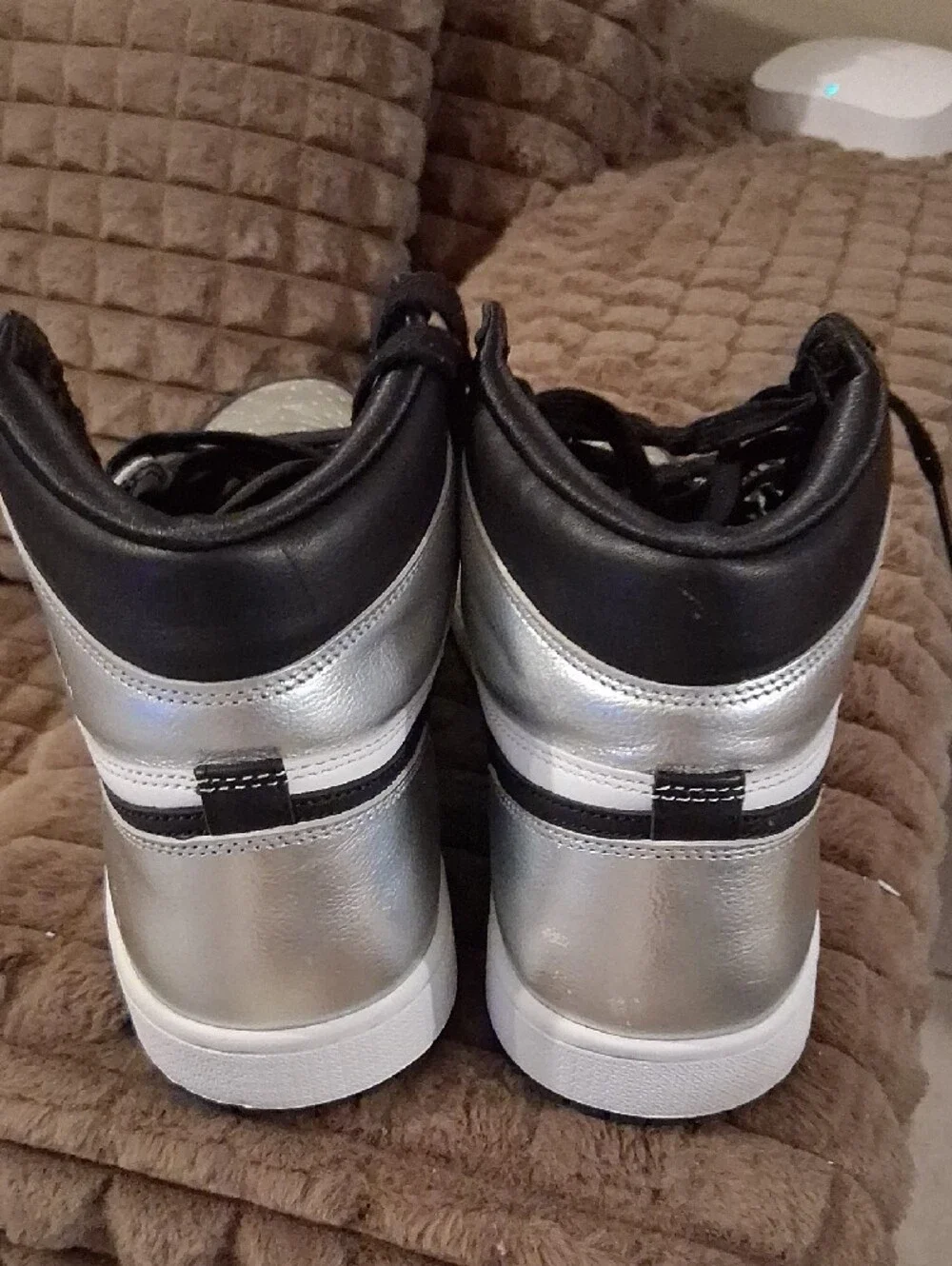 Jordan 1 Mid Silver Black White Men's Sneakers